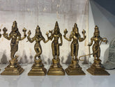 Pure Brass Dashavatara Idol Set 10 Statues) | Vishnu's Ten Avatars Murti Collection